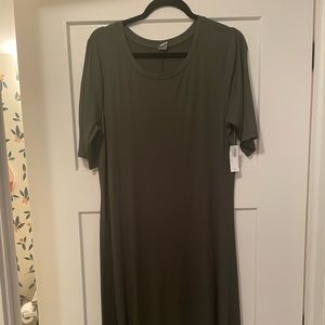 Old Navy Olive Ribbed swing dress